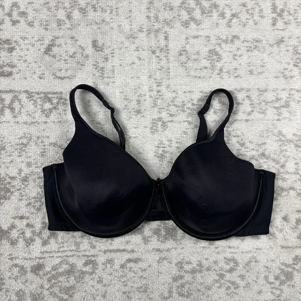 Vanity Fair Bra Black Molded Cup Underwire 75335 Multiway Straps Size 40DD
